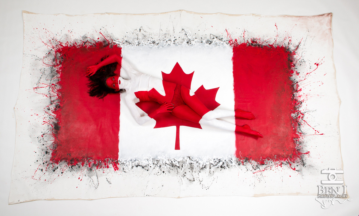 Canada Flag body painting